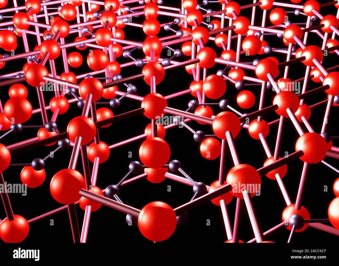 Superconductor. Molecular model of the crystal structure of magnesium