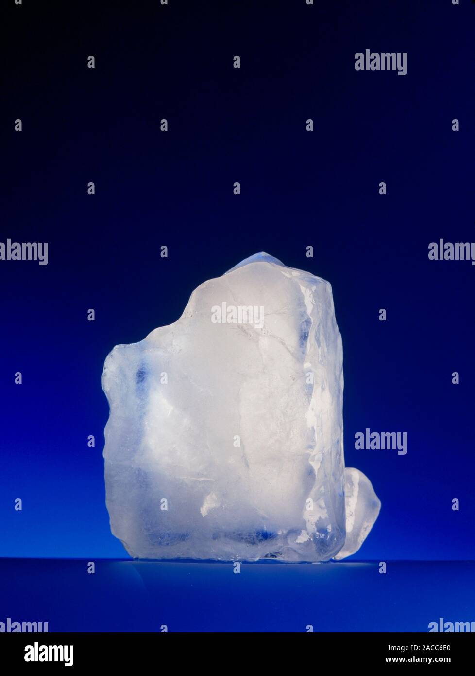 Melting ice. Block of ice melting. Ice made of pure water melts at 0 ...