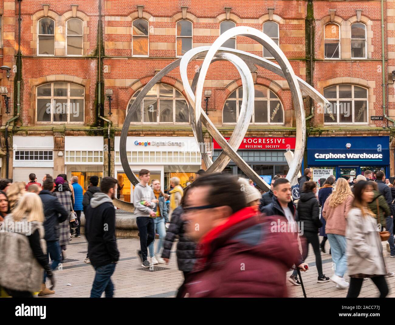 Belfast, Northern Ireland, UK November 30, 2019 People in Arthur