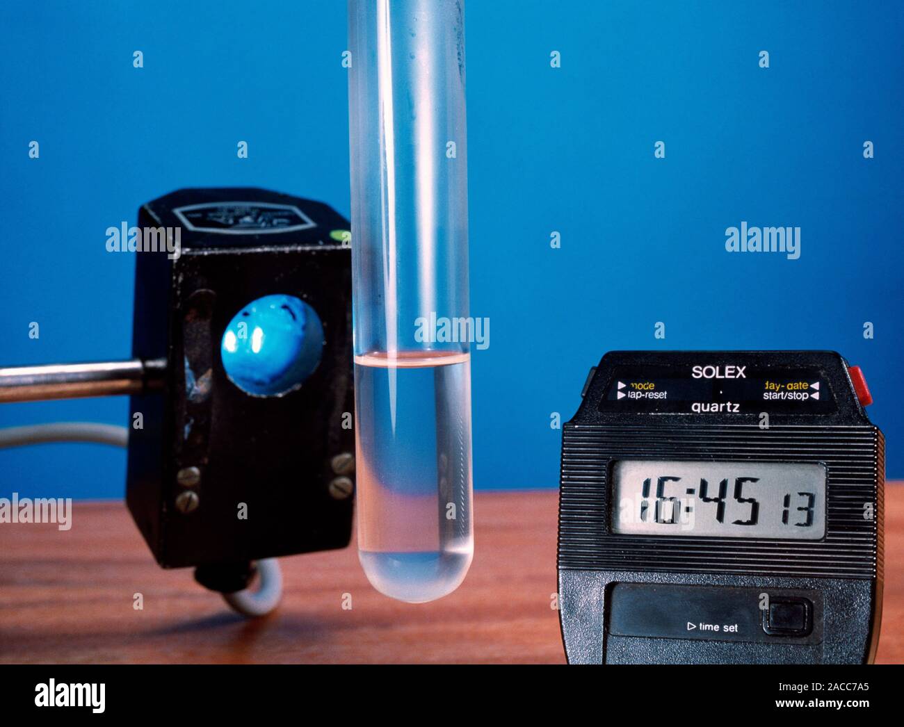 Alkane decolourisation of bromine water. Image 2 of 2. End result of