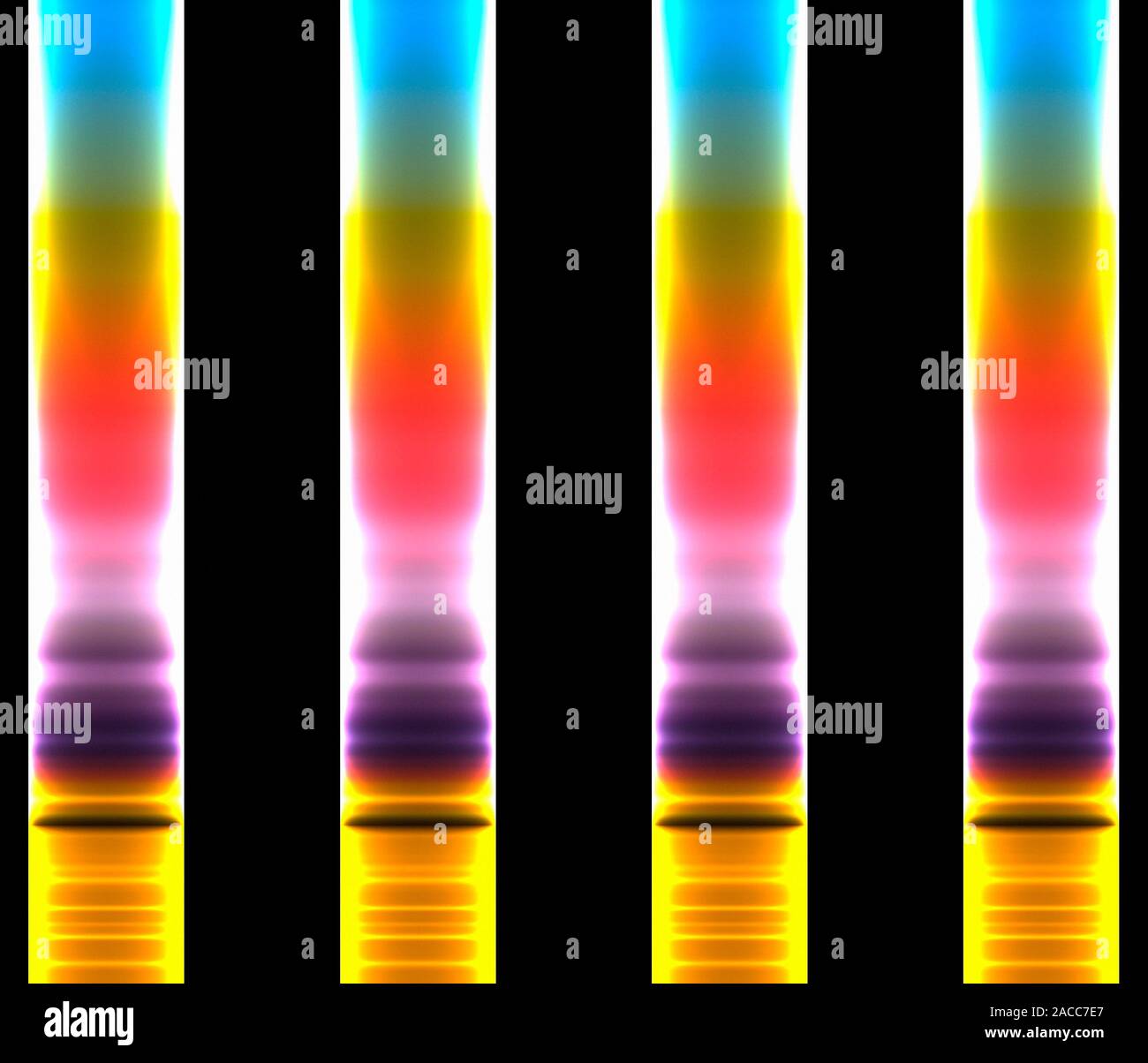Chromatography. Computer artwork of coloured bands representing the