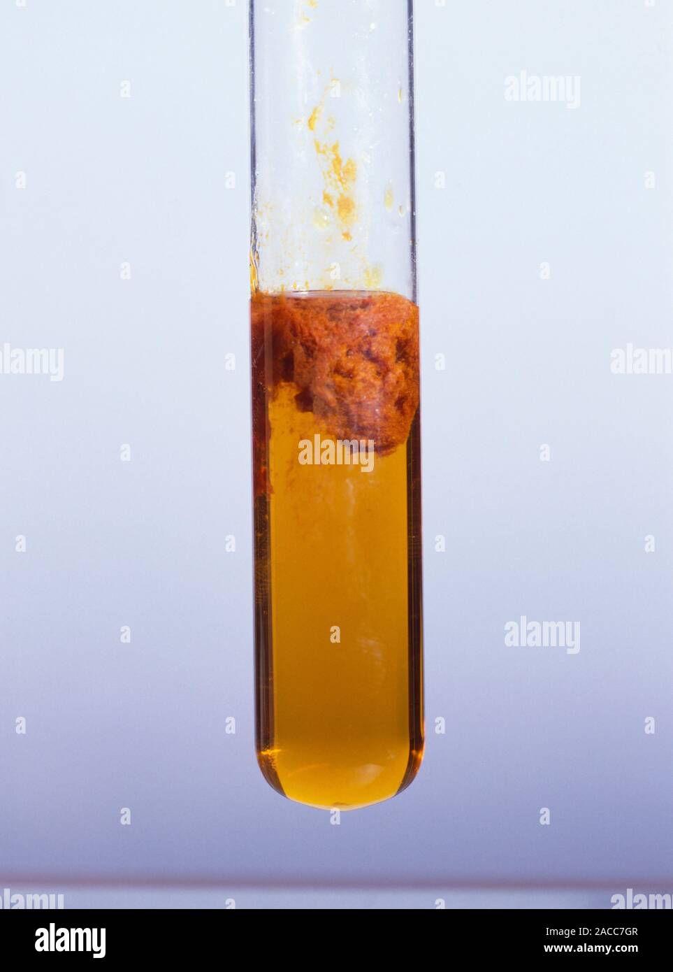 Iron (III) hydroxide precipitate formed by adding sodium hydroxide ...