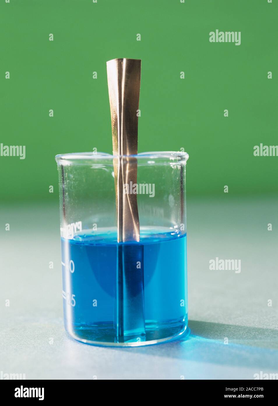 Copper half cell. When a stick of copper (Cu) is inserted in a copper