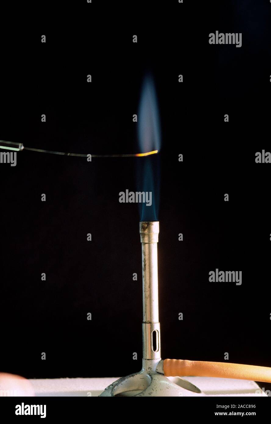 Potassium metal flame test a clean nichrome wire is dipped into a