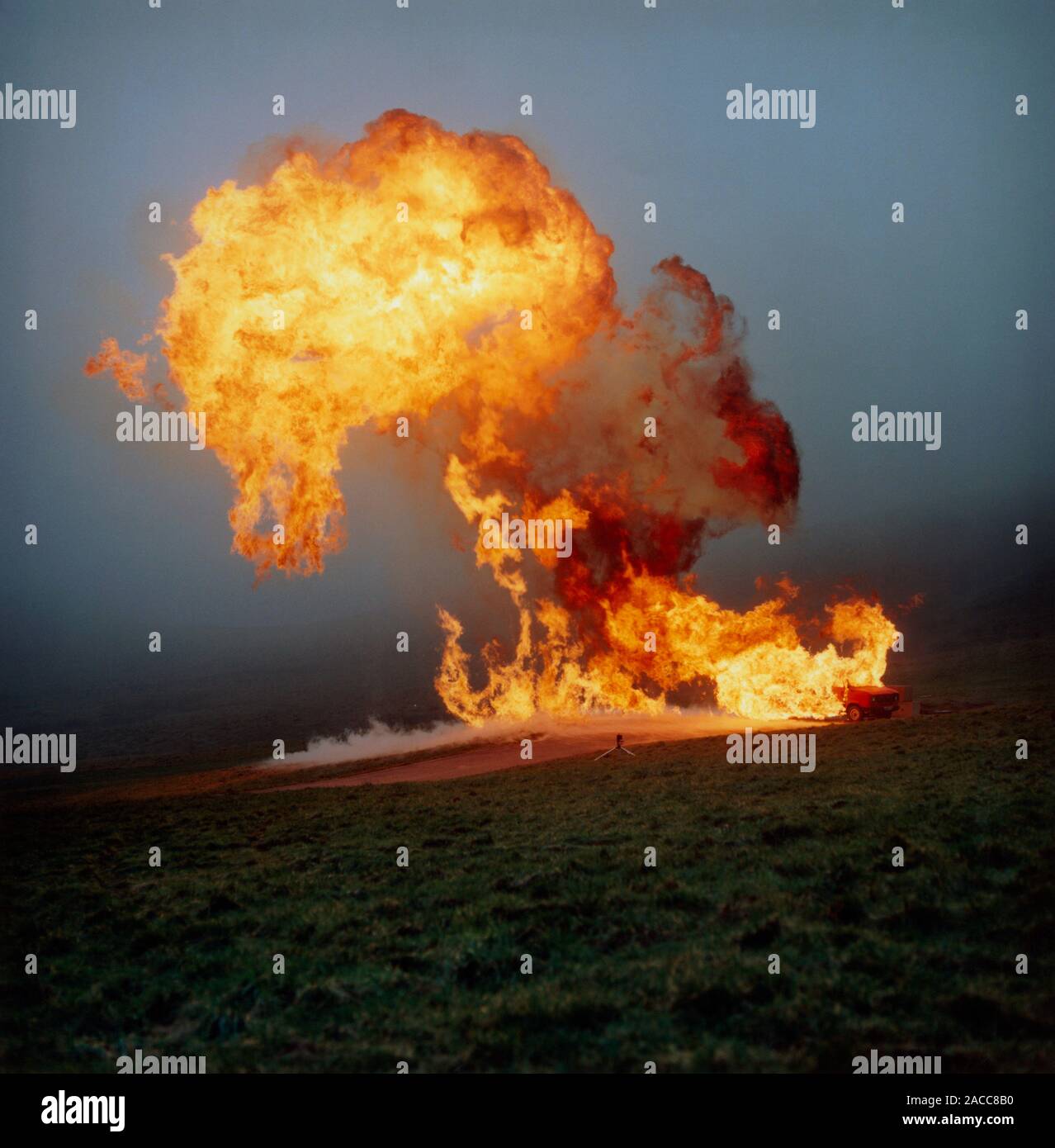 Fire and smoke from an explosion of a Liquid Petroleum Gas (LPG