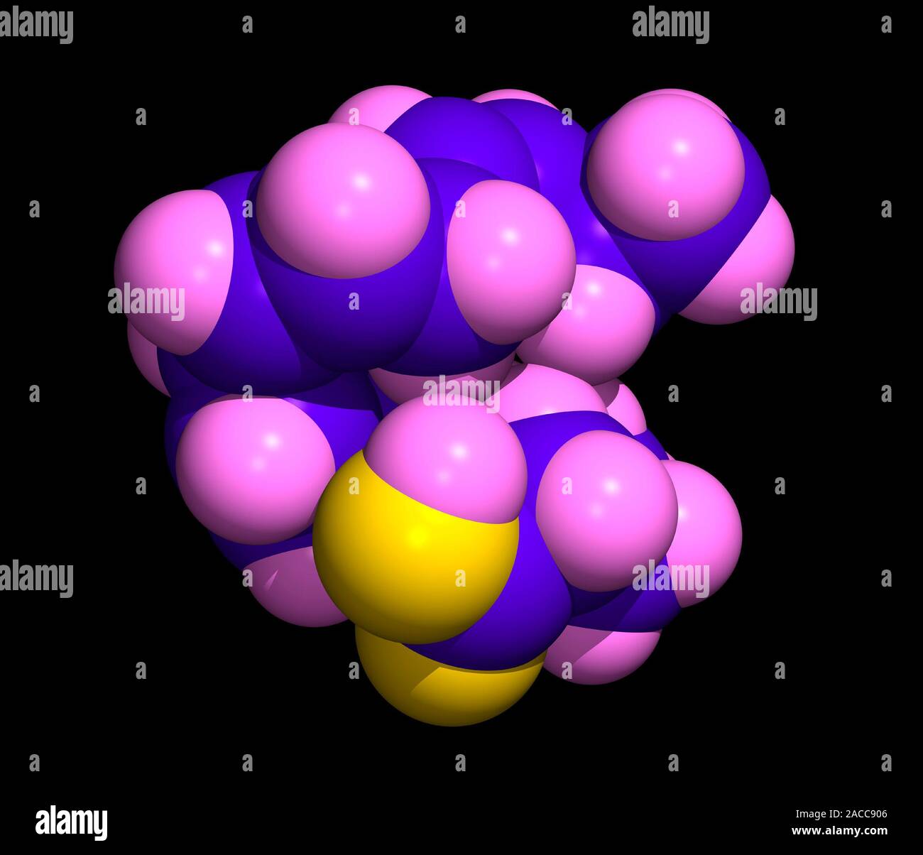 Linolenic acid. Computer model of a molecule of linolenic acid, one of the essential fatty acids