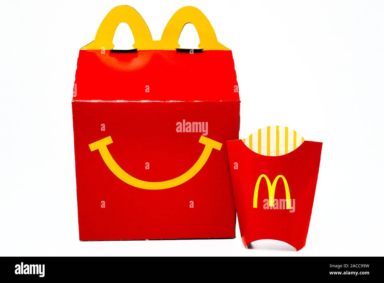 McDonald's Happy Meal cardboard box. McDonald's is a fast food restaurant  chain Stock Photo - Alamy