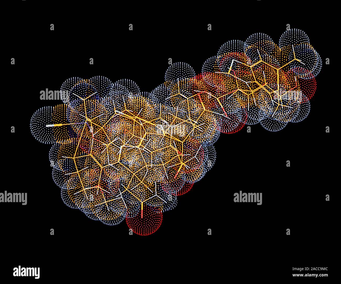 Vitamin B12. Molecular model of vitamin B12, also called cyanocobalamin