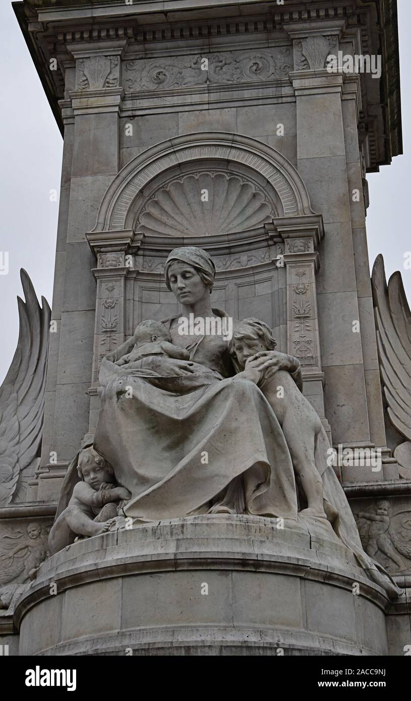 'Motherhood' statue on Queen Victoria memorial, The Mall, London SW1 Stock Photo