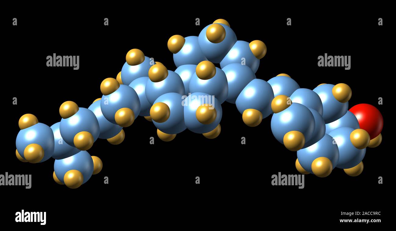 Vitamin D3, molecular model. The chemical formula for vitamin D3, also called cholecalciferol