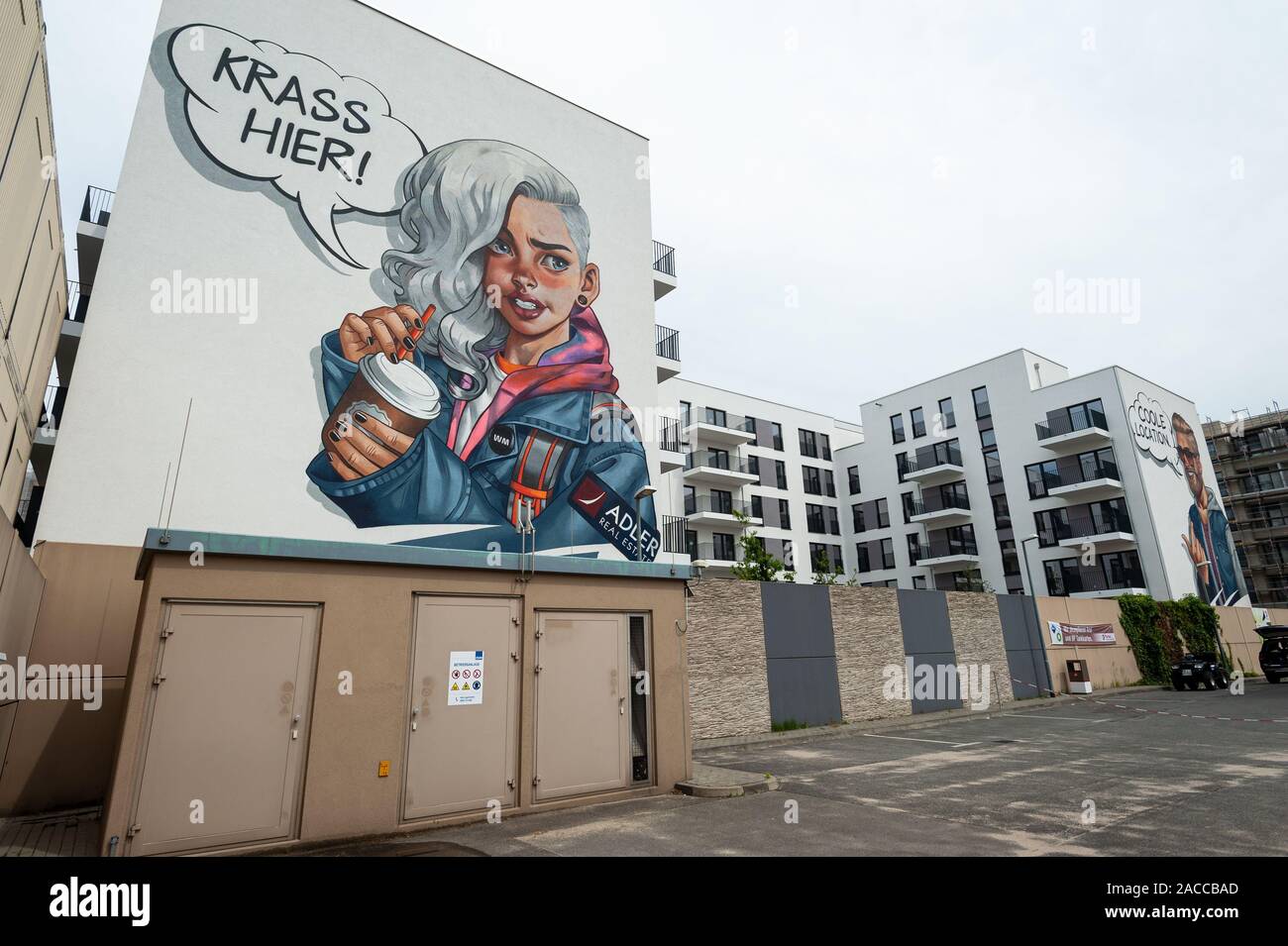 10.06.2019, Berlin, Germany, Europe - New apartment buildings by Adler Real Estate along Heidestrasse in the Europacity in Berlin Moabit. Stock Photo