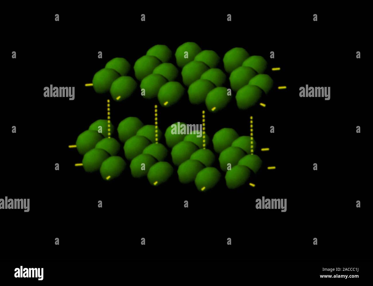 Graphite. Computer graphics representation of the structure of graphite