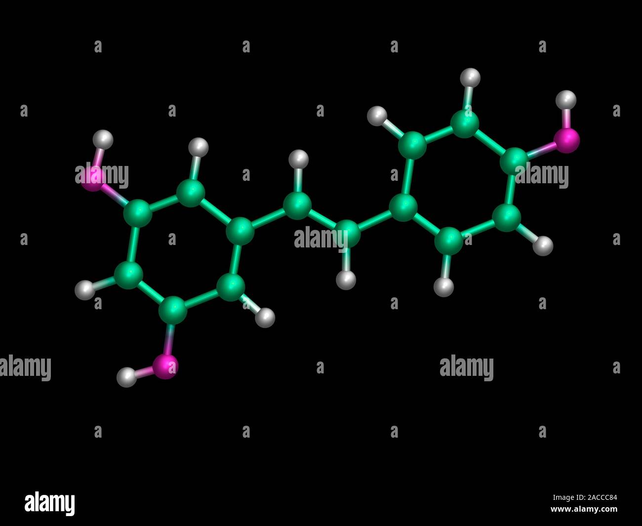 Resveratrol molecule. Computer model of a molecule of resveratrol ...