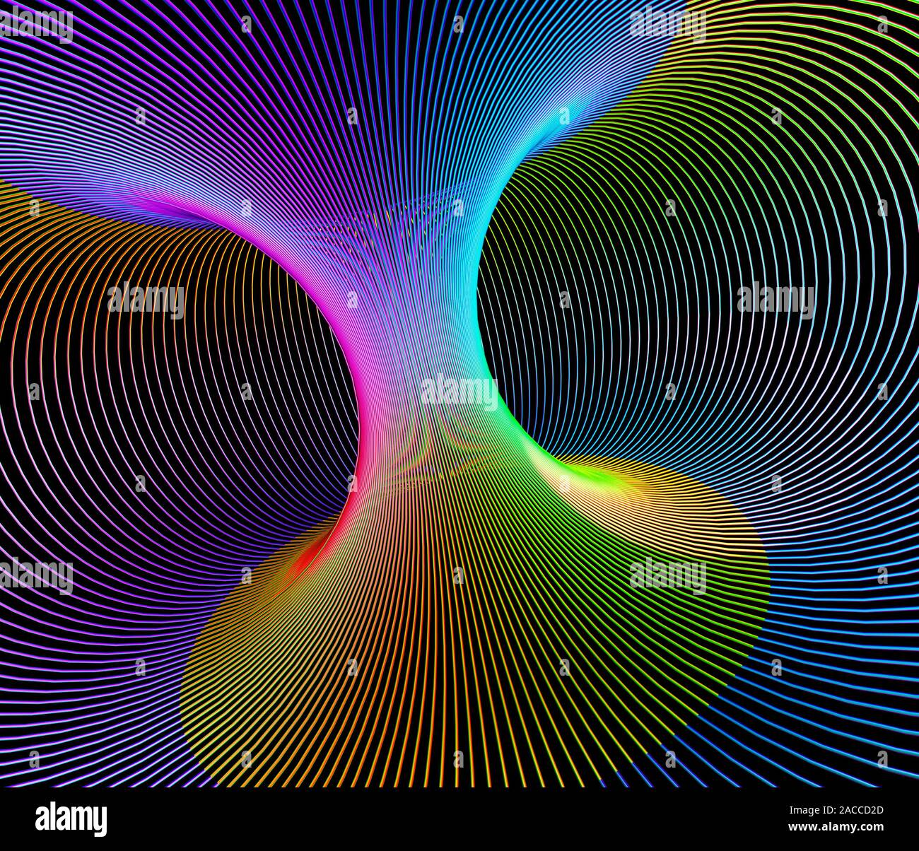 Torus. Computer artwork of the inside of a torus. A torus is a ...