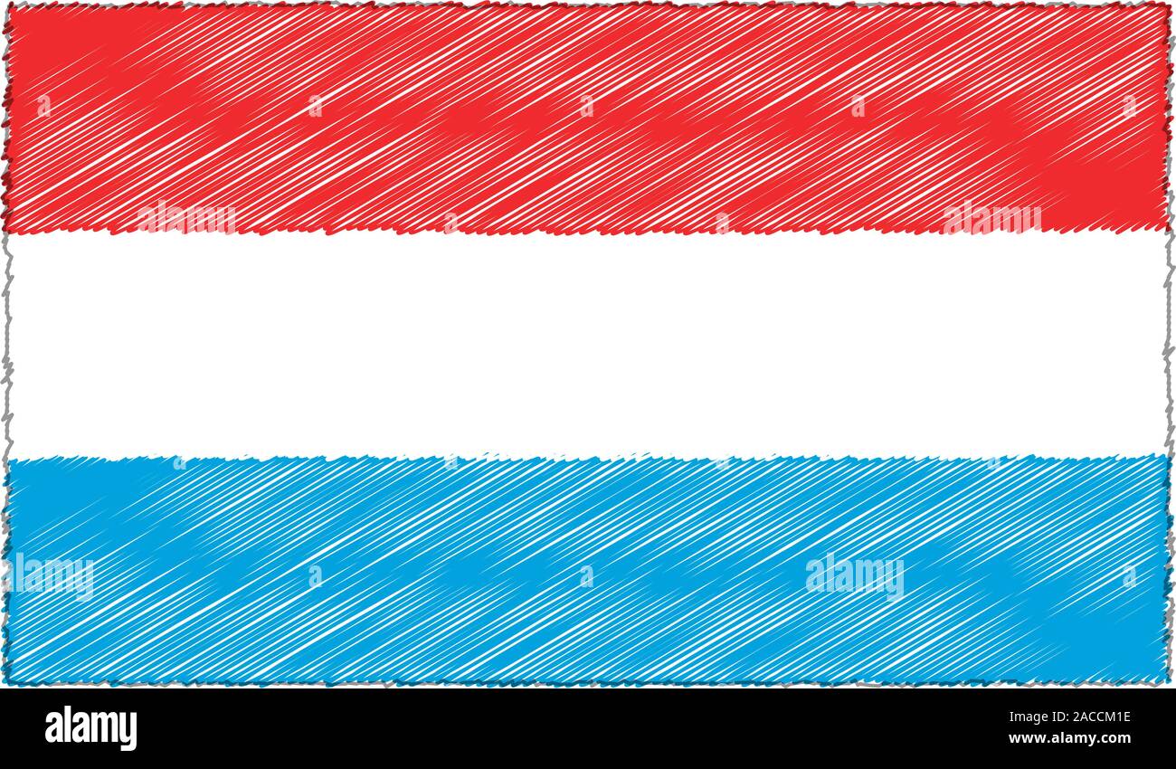 Vector Drawing of Sketch Style Luxembourg Flag Stock Vector Image & Art ...