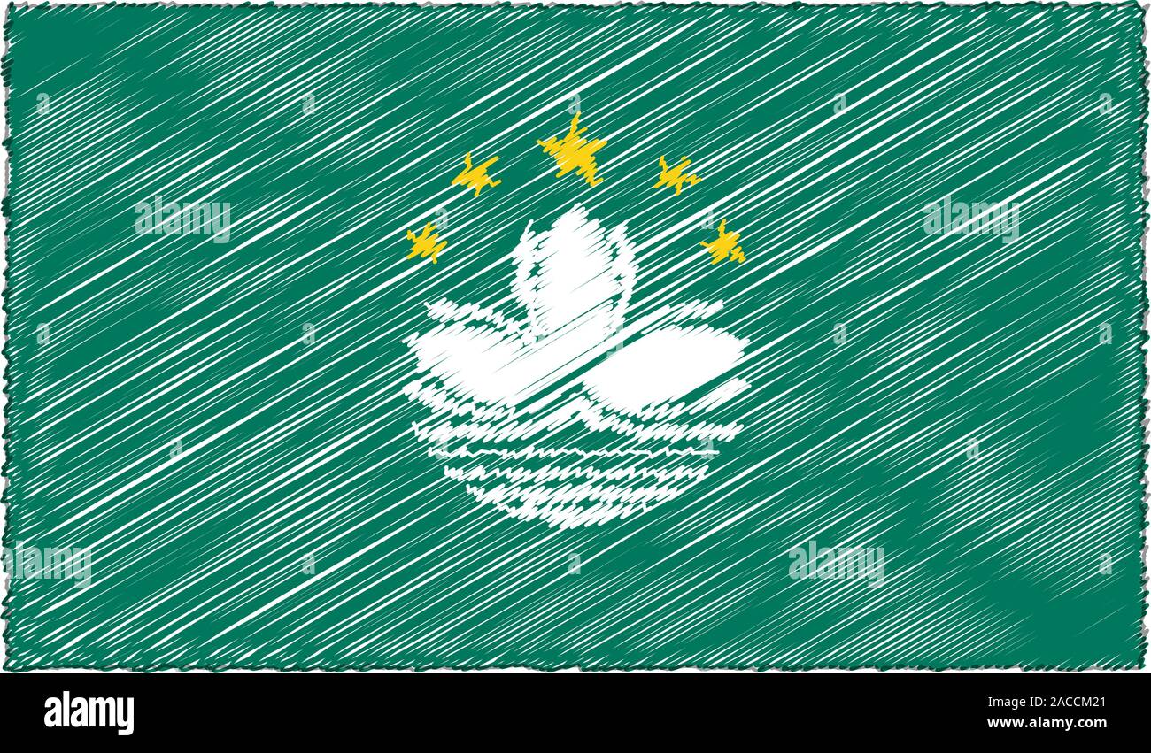 Vector Drawing Of Sketch Style Macau Flag Stock Vector Image Art Alamy