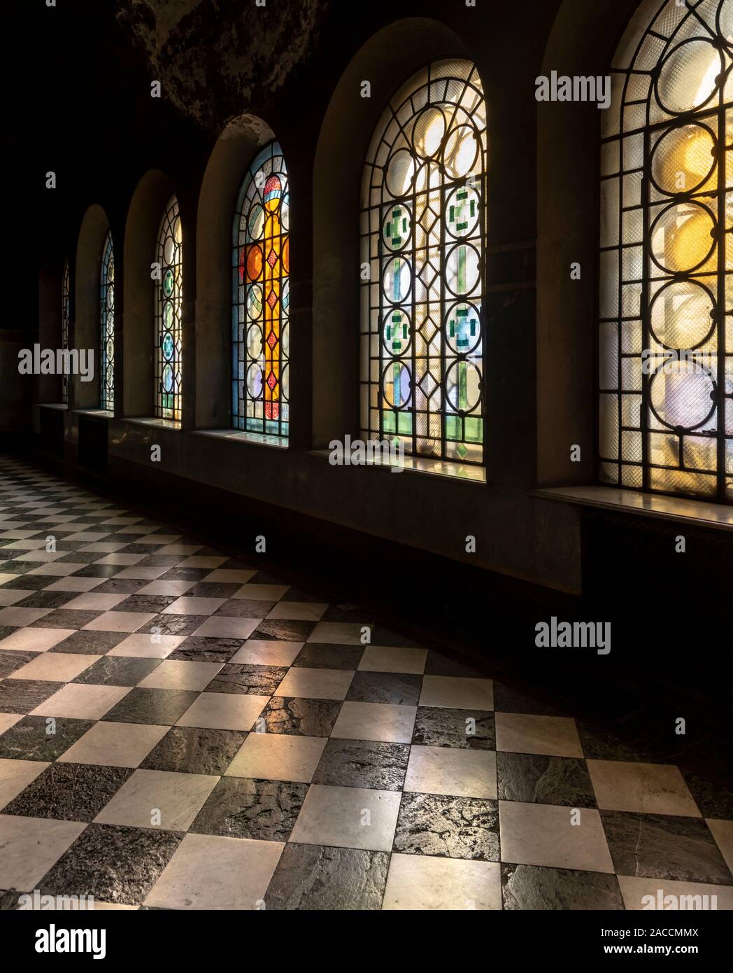 Glorious Stained Glass Windows And Marble Floor Inside Saint