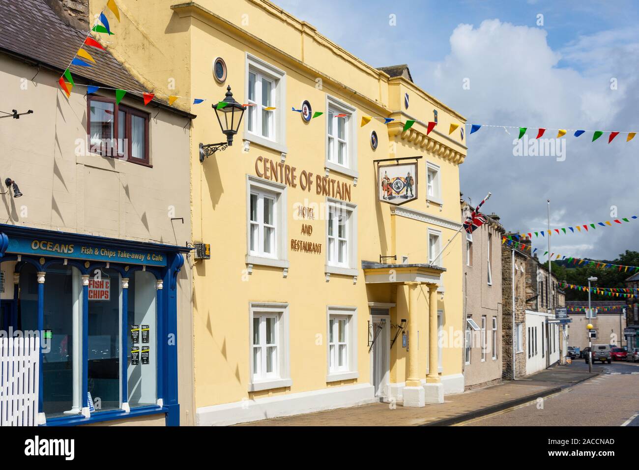 Centre of Britain Hotel & Restaurant, Main Street, Haltwhistle, Northumberland, England, United Kingdom Stock Photo