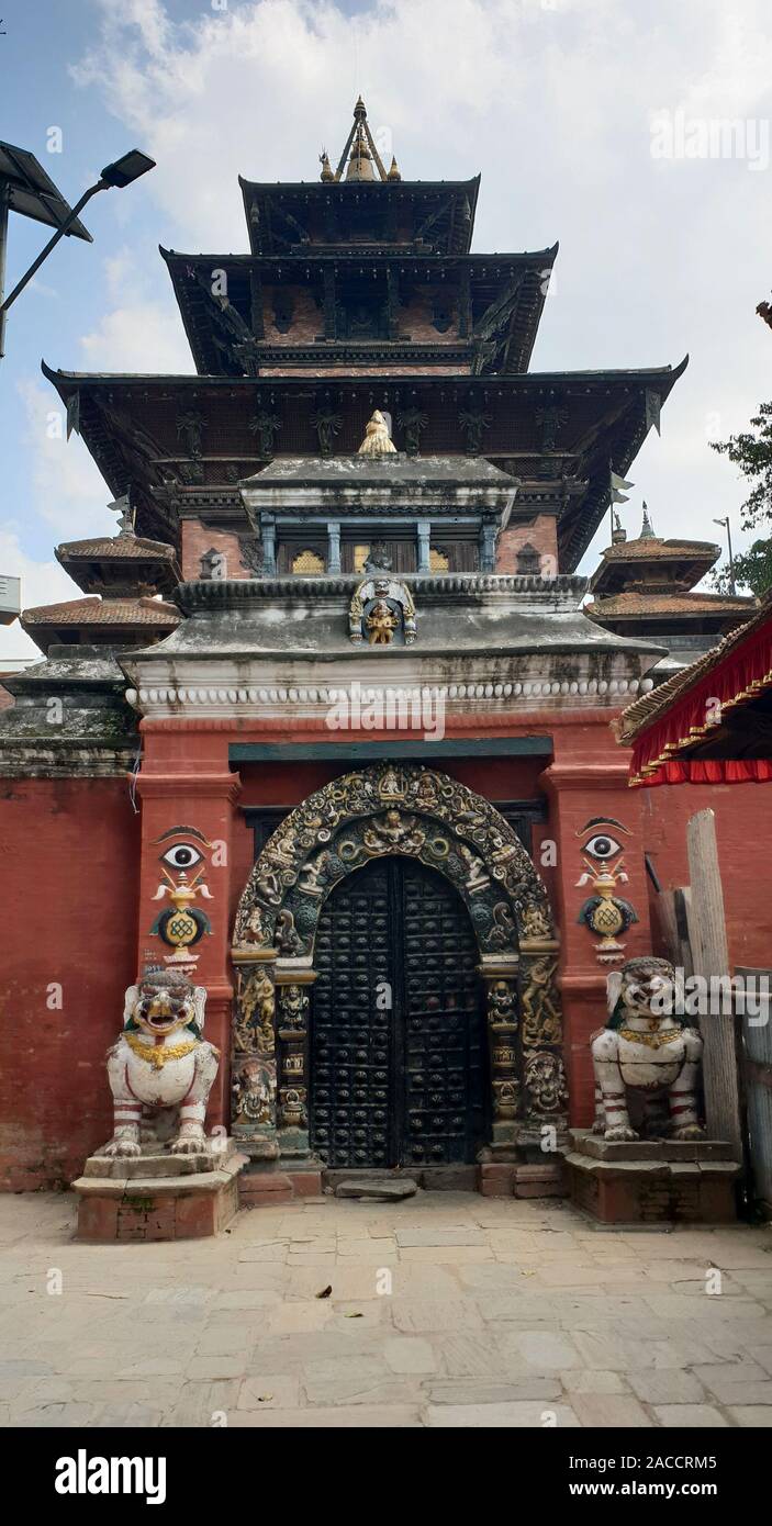 Entrance to Hanuman Dhoka Palace, Durbar Square, Kathmandu, Nepal Stock Photo