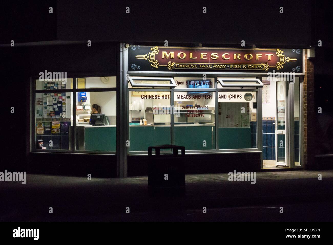 Molescroft Chinese takeaway and fish and chip shop, Beverley, East Riding, Yorkshire Stock Photo