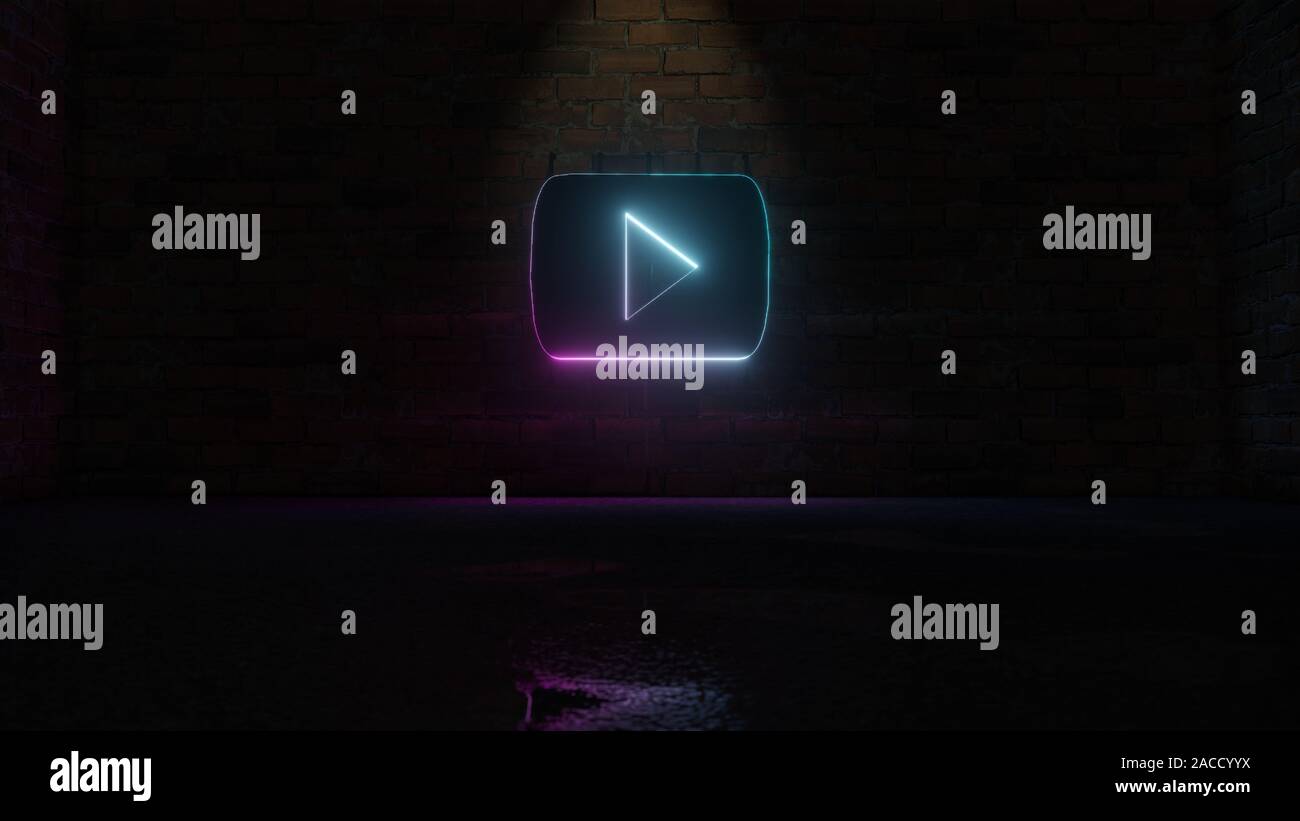 3d Rendering Of Blue Violet Neon Symbol Of Online Youtube Music Player Logo On Dark Brick Wall Background With Wet Blurred Reflection Stock Photo Alamy 3d Rendering Of Blue Violet Neon Symbol Of Online Youtube Music Player Logo On Dark Brick Wall Background With Wet Blurred Reflection Stock Photo Alamy