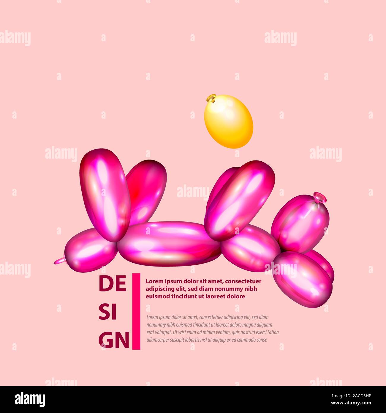 Air balloon dog. 3d realistic cute rubber toy Stock Vector Image & Art