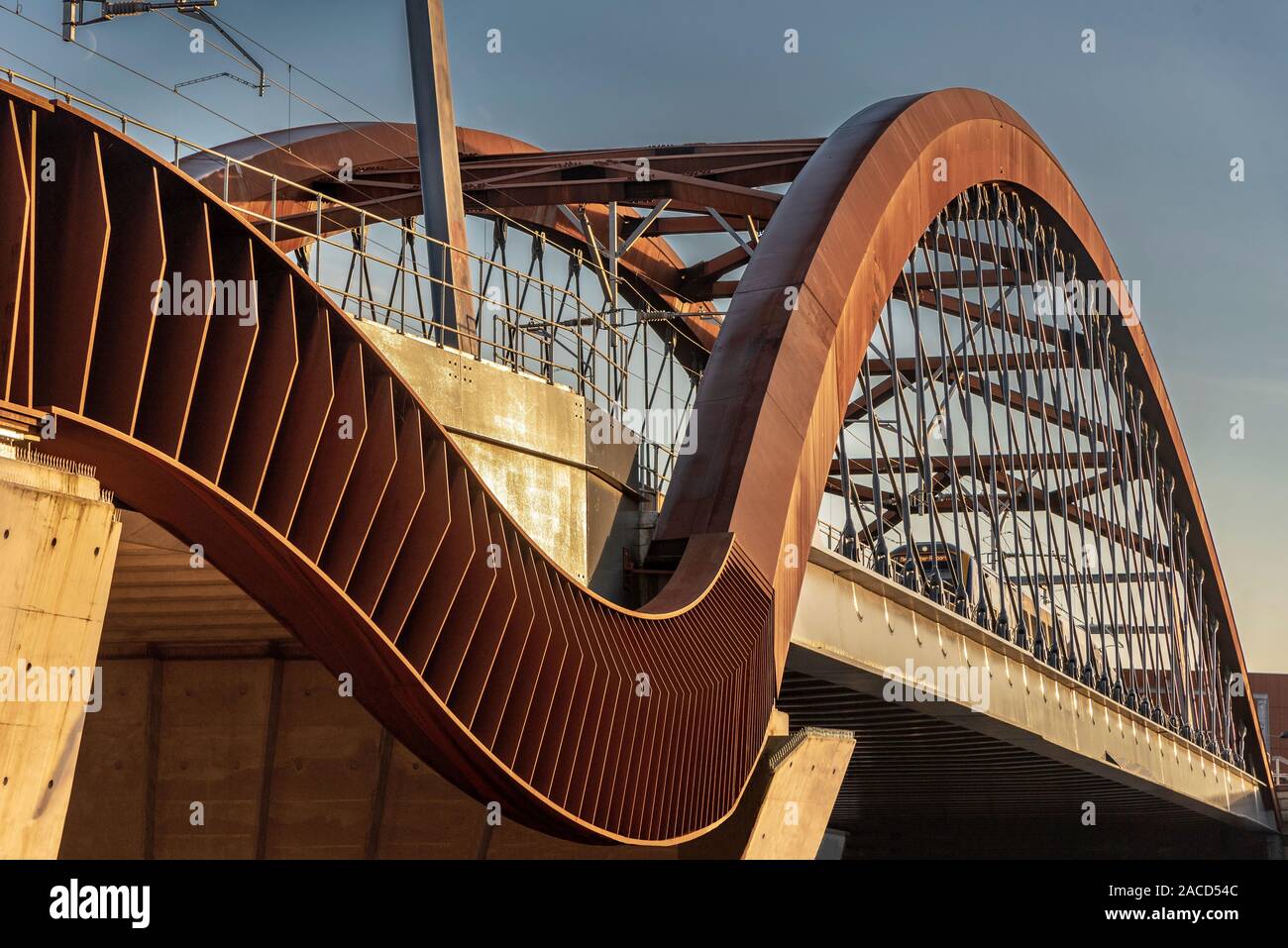 The Ordsall Chord Raiwlay Link Bridge Crossing The River Irwell In 