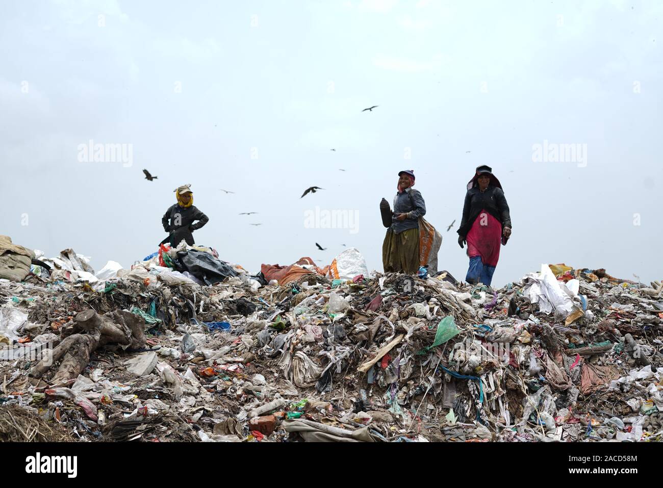Piranha garbage dump site at Ahmedabad, Gujarat, India Stock Photo