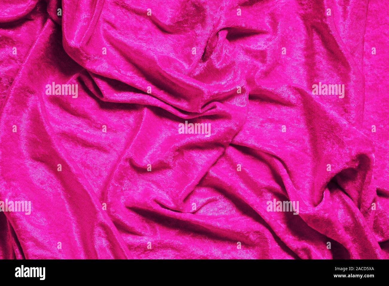 vivid pink panne velvet drape background Stock Photo