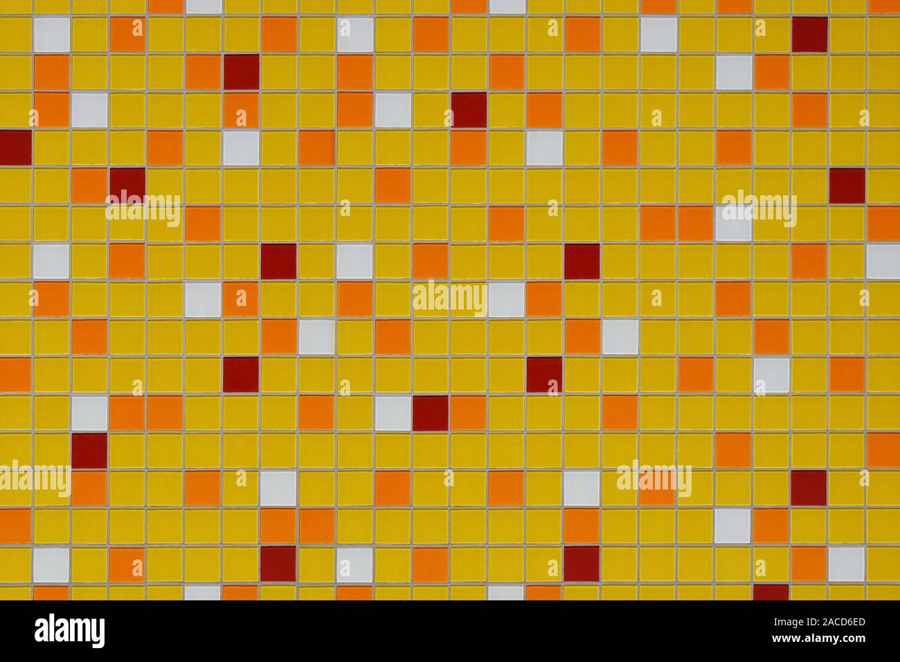 mosaic tile background with abstract random pattern in yellow orange red and white Stock Photo