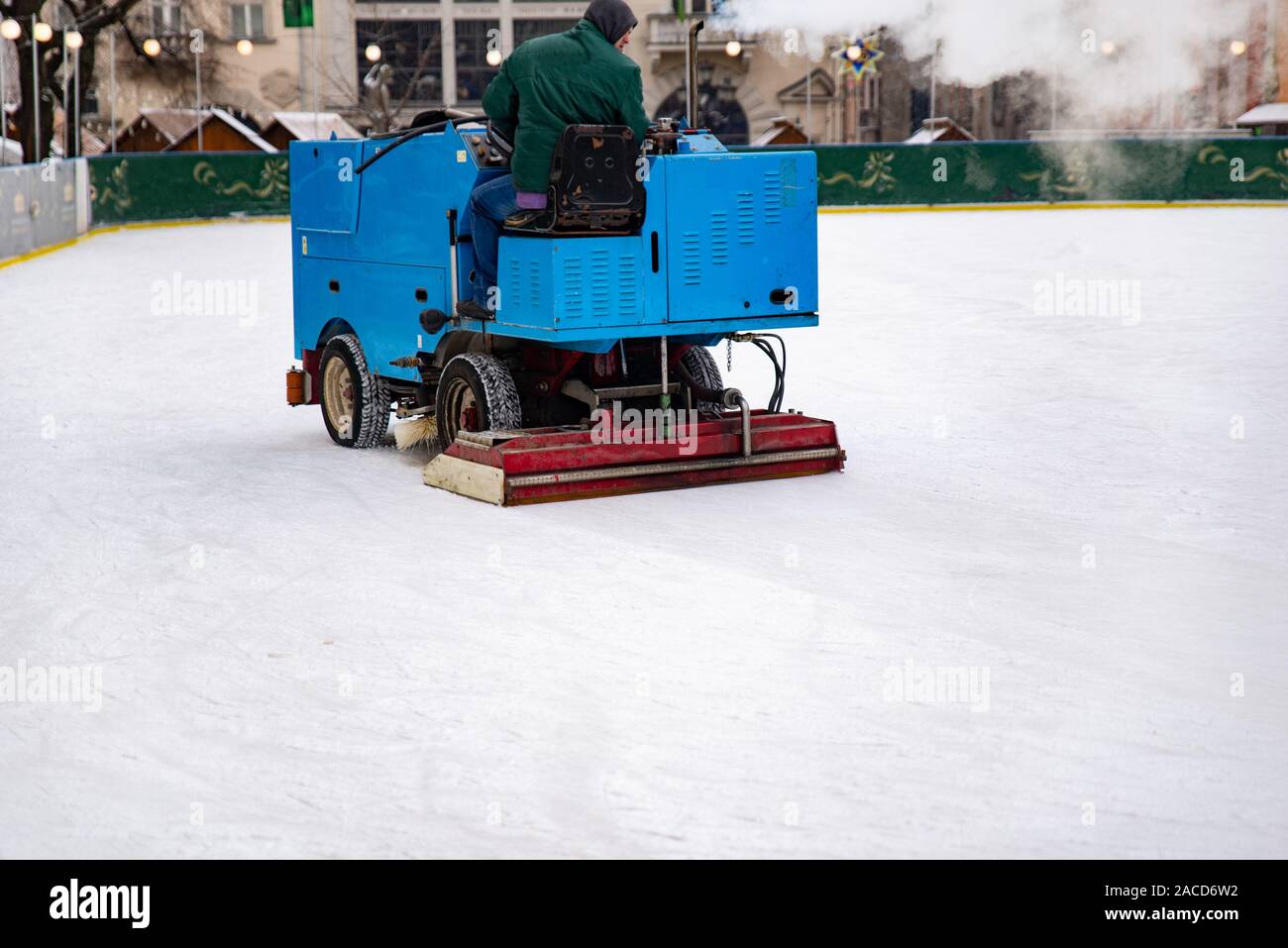 ice rink cleaning machine close up Stock Photo Alamy