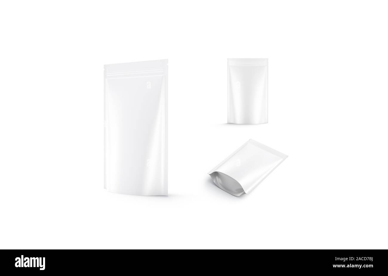 Blank blank plastic pouch mock up, different views Stock Photo