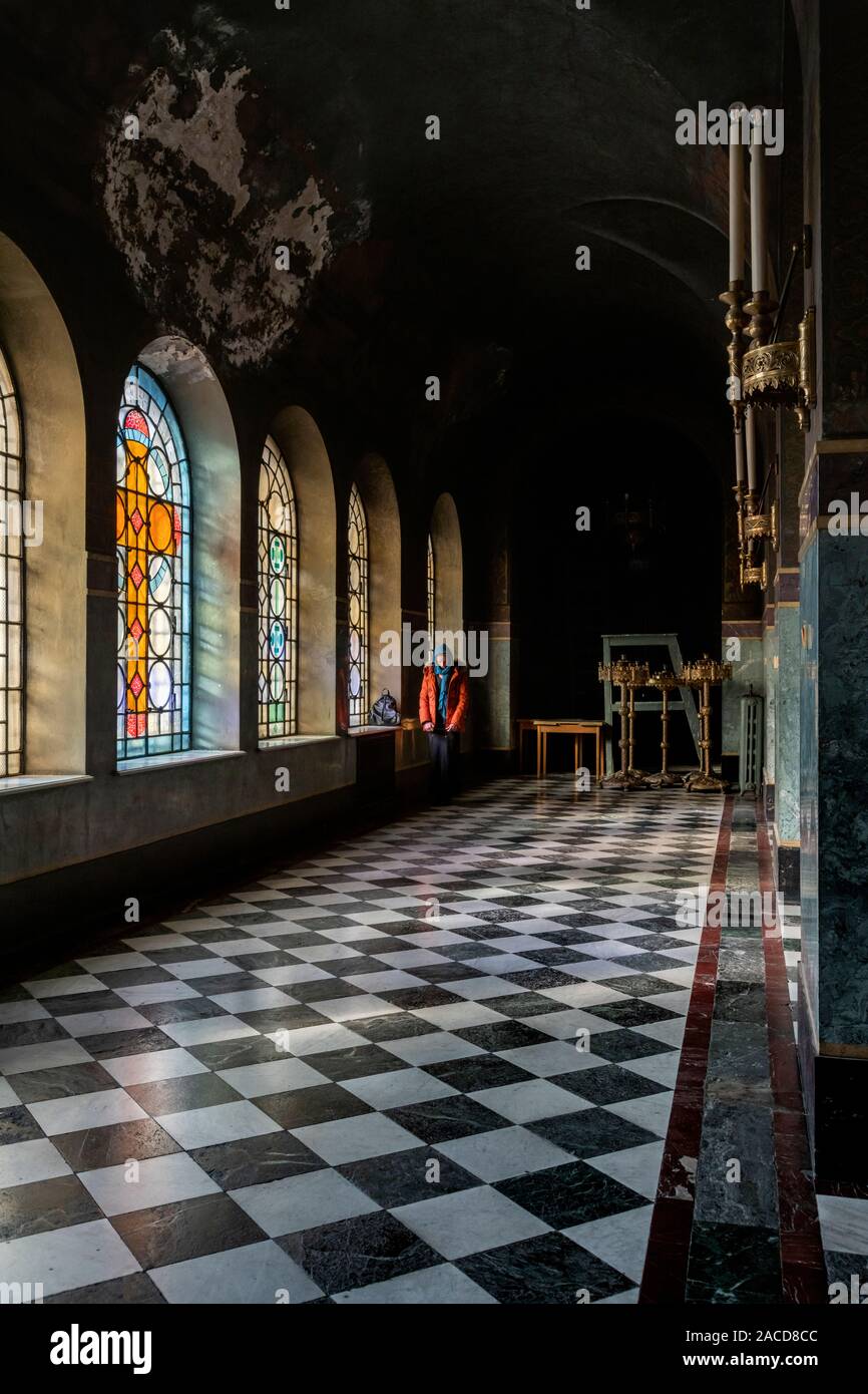 Glorious Stained Glass Windows And Marble Floor Inside Saint