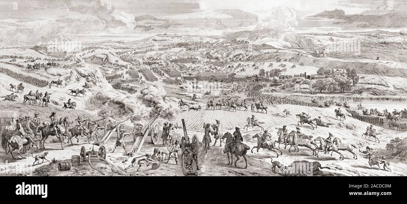 Battle of the Boyne, which took place in 1690 near Drogheda, Ireland. The battle was fought between the armies of the deposed King James II of England and Prince William of Orange. Stock Photo