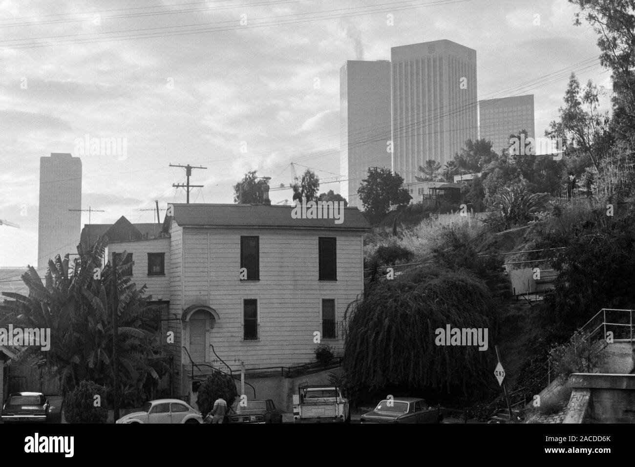 Los Angeles, California, USA - December 1985: Vintage view of