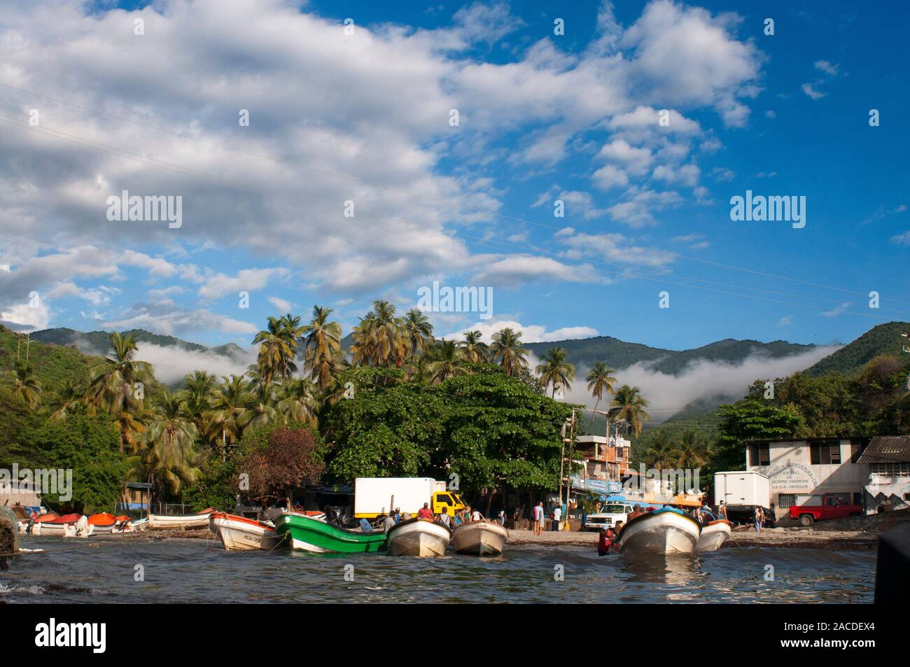Choroni harbour in Falcon state in Venezuela - Henri Pittier National Park, in Venezuela.  It presents a big touristy interest, by being one of the st Stock Photo