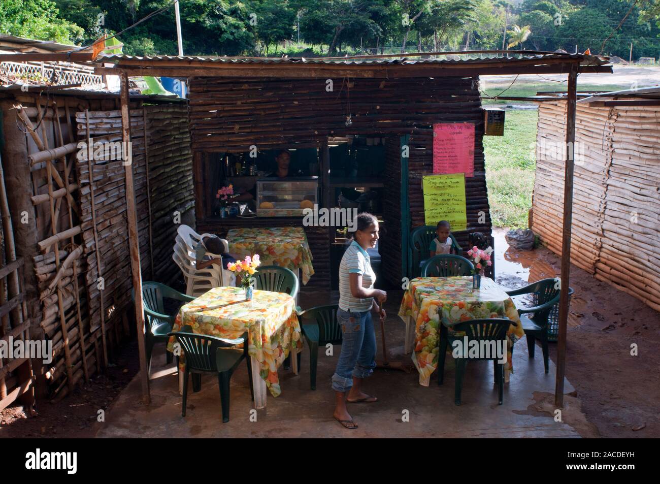 Choroni restaurant in the beach in Falcon state in Venezuela - Henri Pittier National Park, in Venezuela.  It presents a big touristy interest, by bei Stock Photo