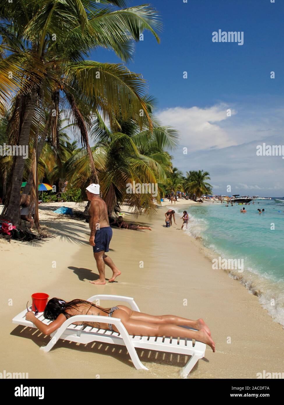 Cayo Sombrero, a little island in Caribbean Sea in Chichiriviche in Falcon state in Venezuela - Morrocoy National Park, in Venezuela.  It presents a b Stock Photo