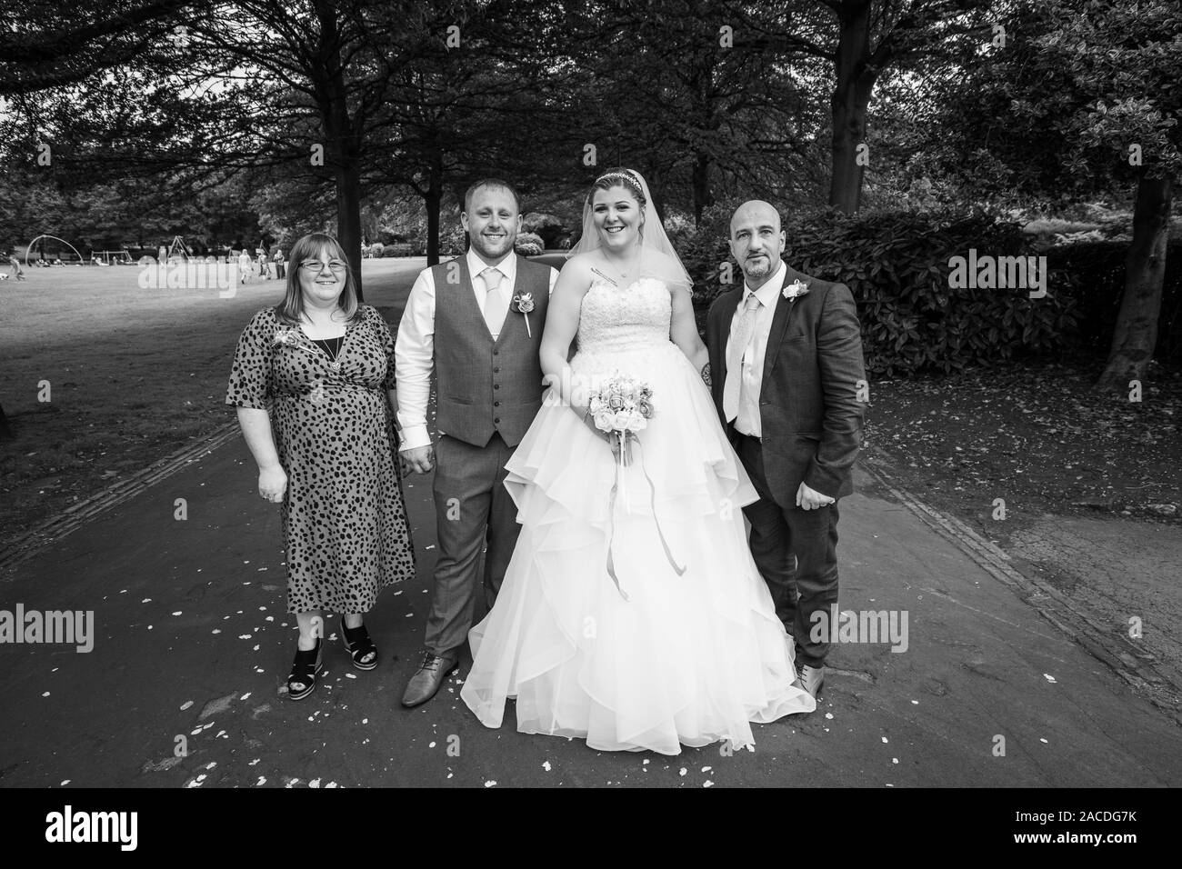 Post wedding ceremony pictures with guests, Floral Hall, Tunstall Park ...