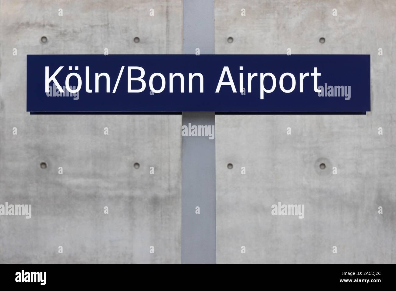 cologne bonn airport sign in germany Stock Photo