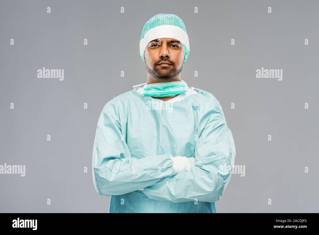 indian male doctor or surgeon in protective wear Stock Photo