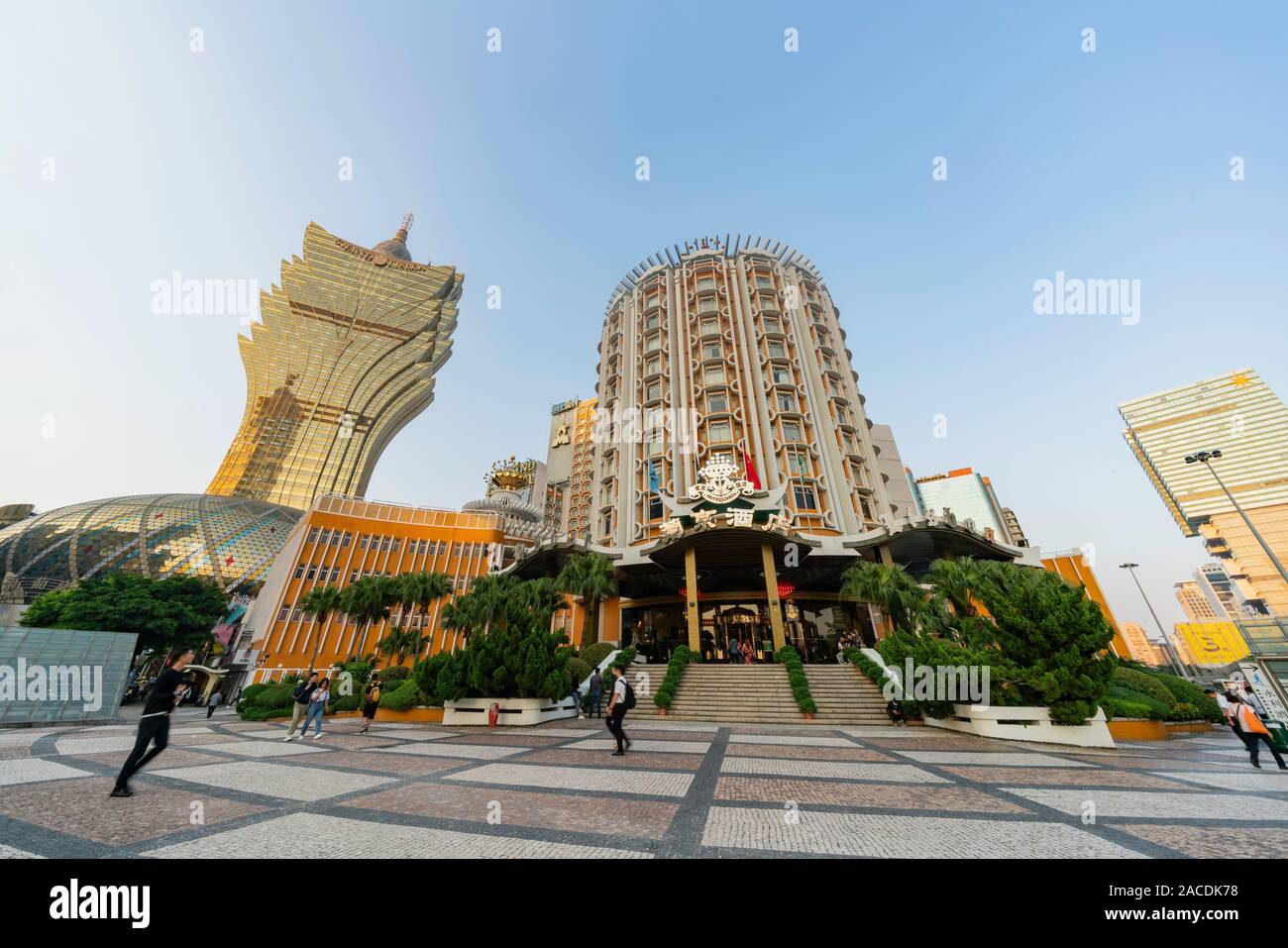 Macau, OCT 19: Exterior of the famous Lisboa Casino on OCT 19, 2019 at Macau, China Stock Photo