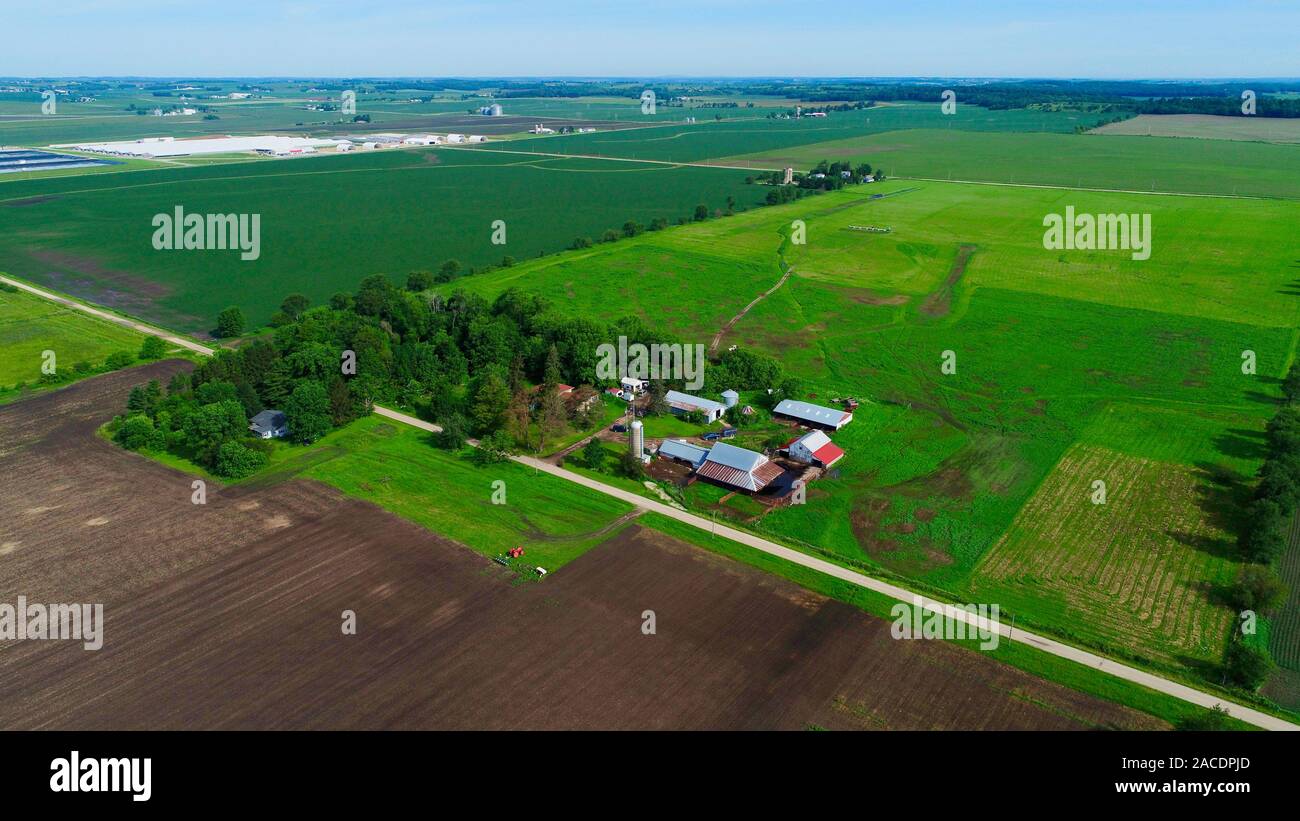 Aerial view of Confined or Concentrated Animal Feeding Operation (CAFO