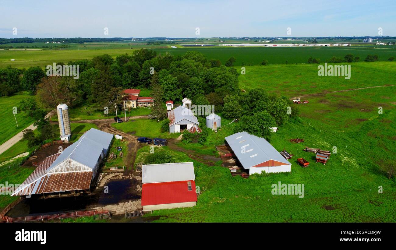Aerial view of Confined or Concentrated Animal Feeding Operation (CAFO