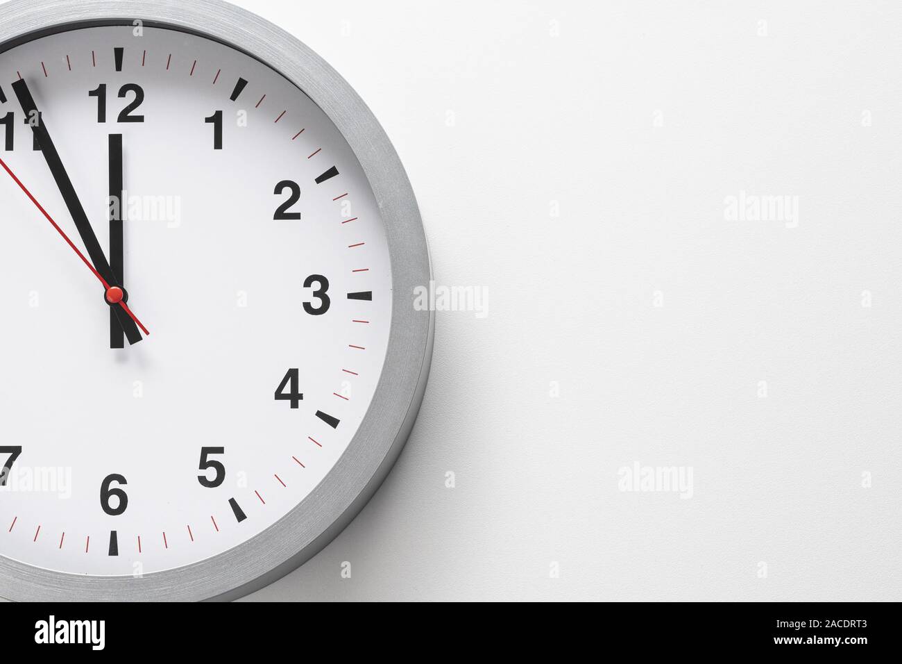 5 to 12 clock concept on white background Stock Photo