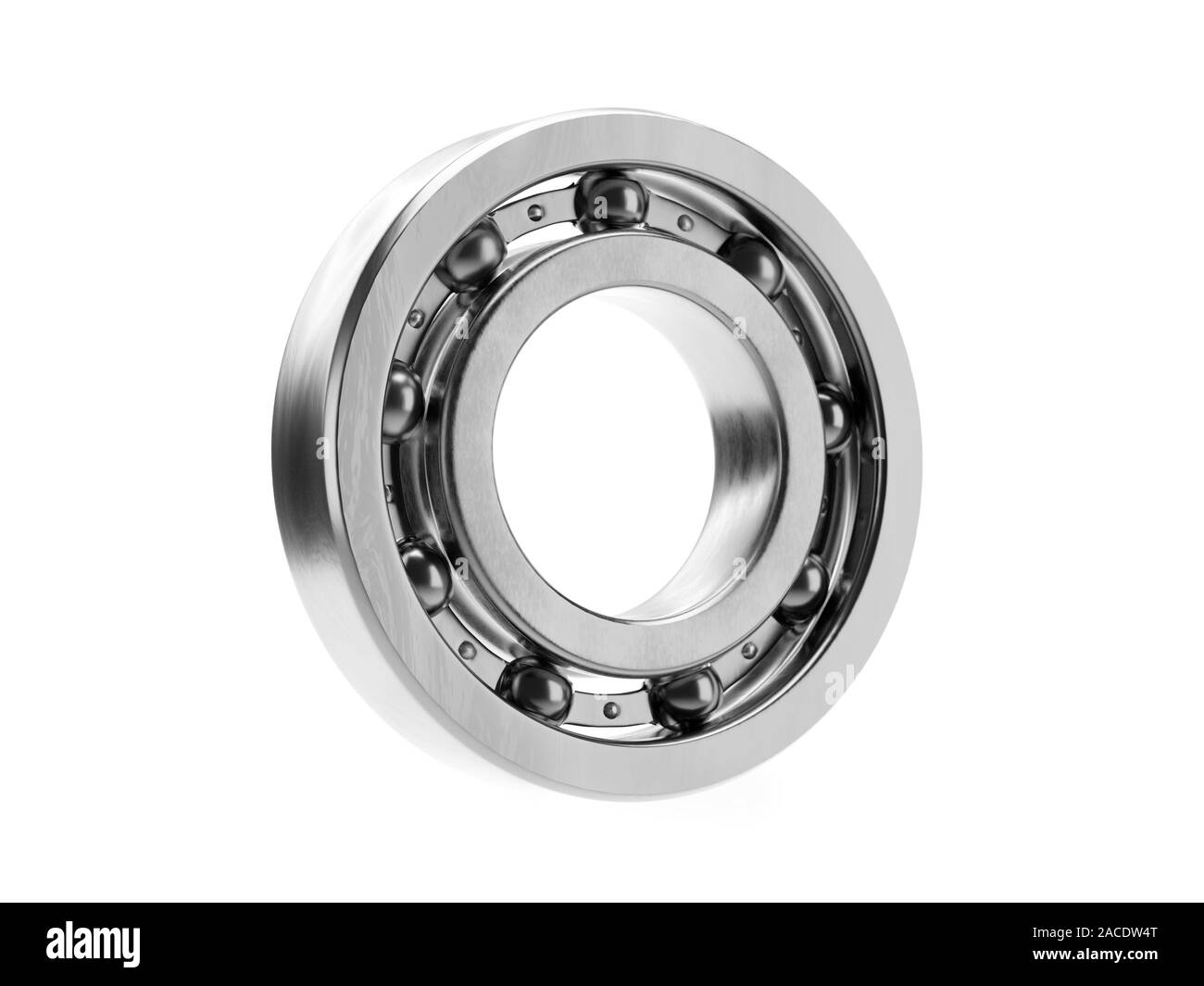 New steel ball bearing on white background Stock Photo