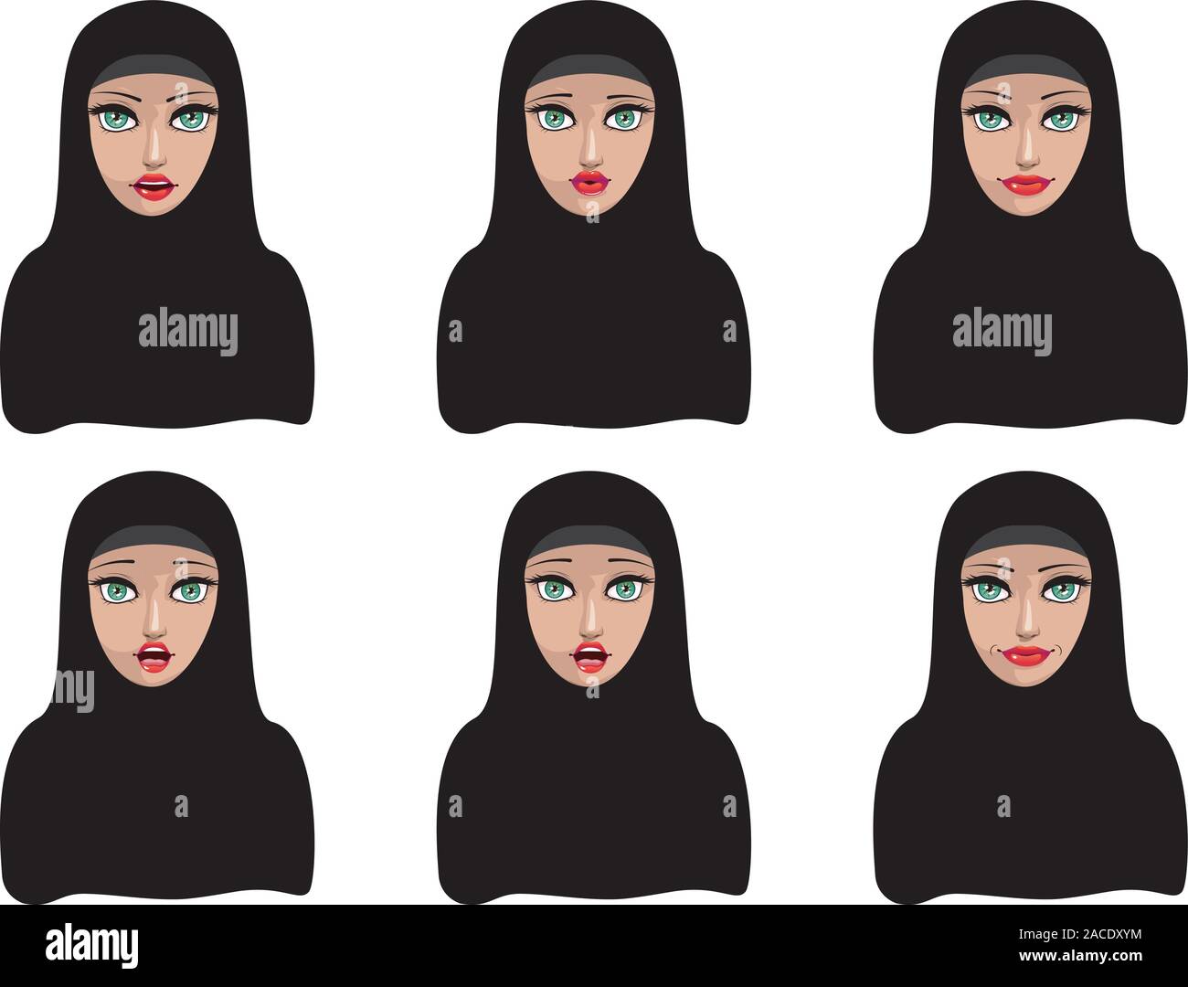 Black muslim girl veil Stock Vector Images - Alamy