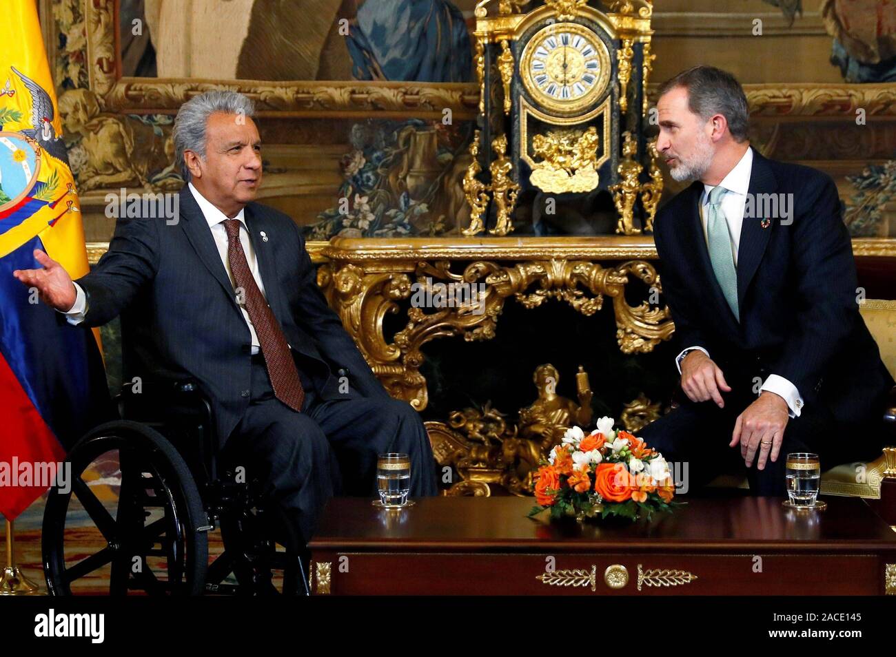 Madrid, Spain. 02nd Dec, 2019. Spanish King Felipe VI meeting with Ecuador President Lenin Moreno on his official visit to Spain at RoyalPalace in Madrid on Monday, 02 December 2019. Credit: CORDON PRESS/Alamy Live News Stock Photo