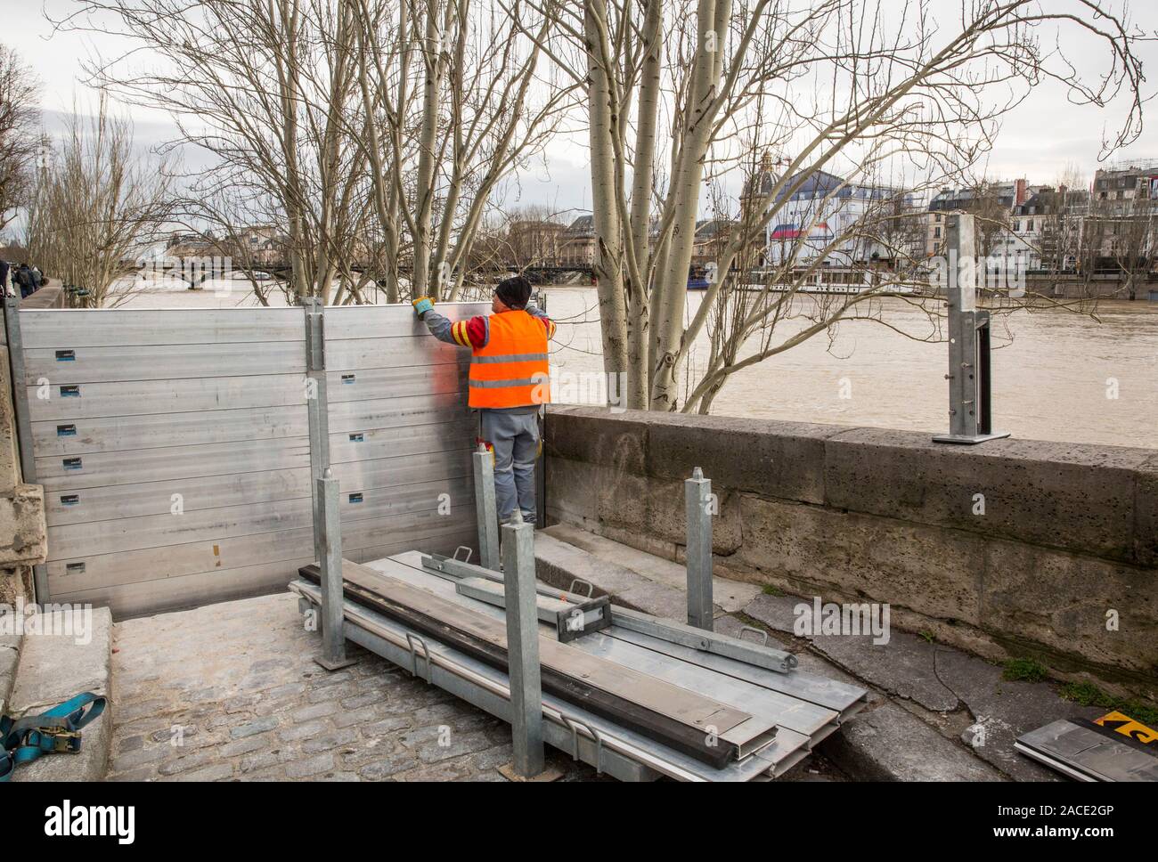 FLOODS IN PARIS Stock Photo