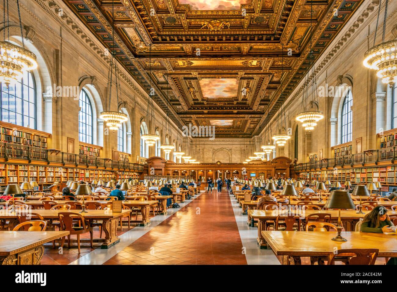 Rose Main Reading Room, New York Public Library, Manhattan, New York, USA Stock Photo